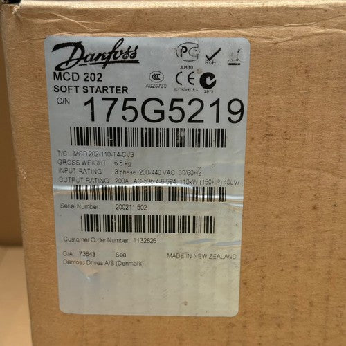 Danfoss – 175G5219 (MCD202-110-T4-CV3) – VLT Starter MCD 202 Series Soft Starter