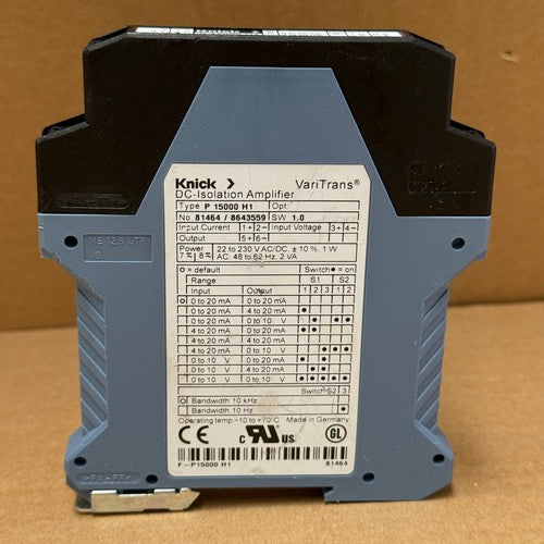 Knick – P15000H1 – VariTrans High-Voltage Isolator / Signal Conditioner