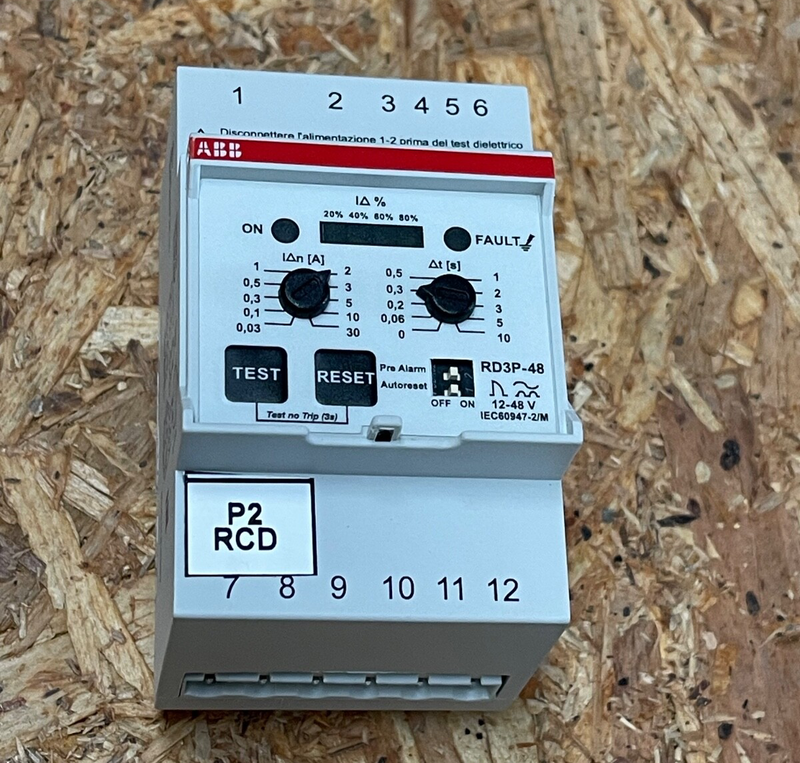 ABB – RD3P‑48 – Residual Current Monitoring Relay, 12–48 V AC/DC