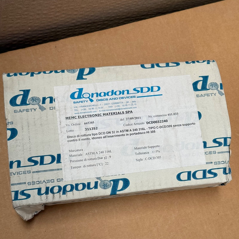 Donadon SDD – DCD0032240 – Rupture Disc / Burst Disc (DCD DN 32, ASTM A240 316L)