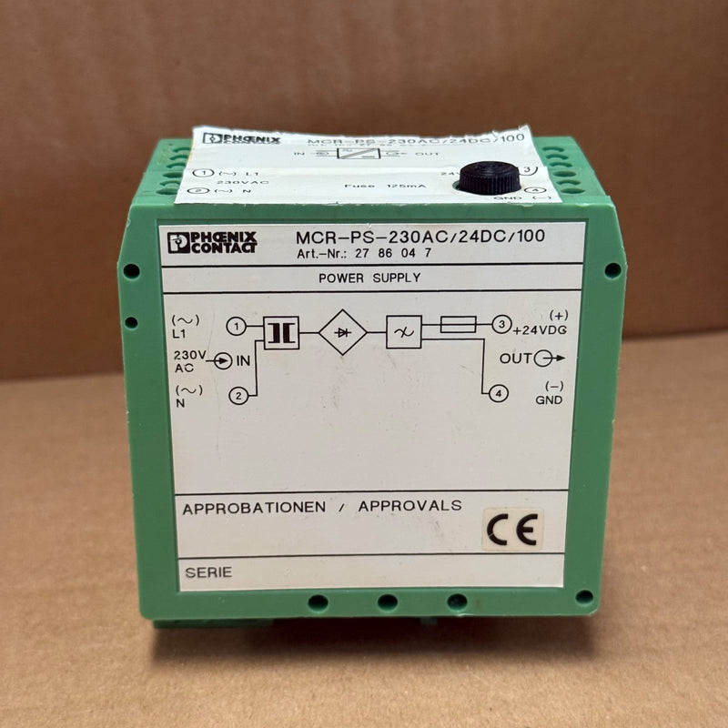 Phoenix Contact – 2786047 (MCR-PS-230AC/24DC/100) – DIN Rail Power Supply Unit