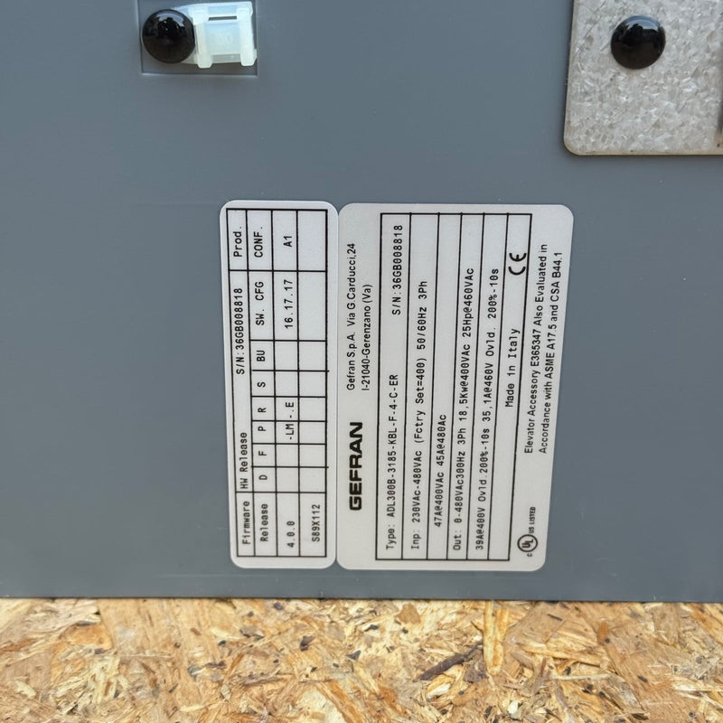 Gefran – ADL300B-3185-KBL-F-4-C-ER – ADL300 Series Lift Flux Vector Inverter
