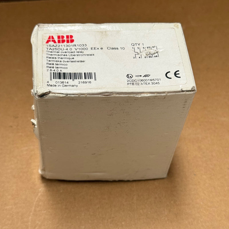 ABB – 1SAZ211301R1033 / TA25DU-4.0 – V1000 Thermal Overload Relay