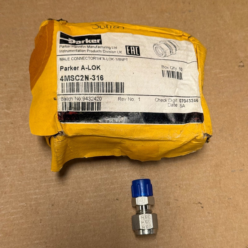 10PCs Parker – 4MSC2N-316 – Series Straight Two-Ferrule Tube-to-NPT Male Connect