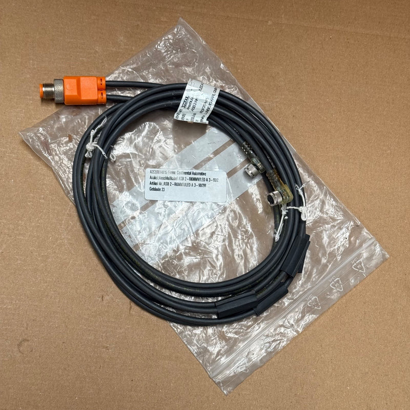 Lumberg Automation – ASB 2-RKMWV/LED A 3-90/2M – M12 to M8 Y-Splitter Cordset