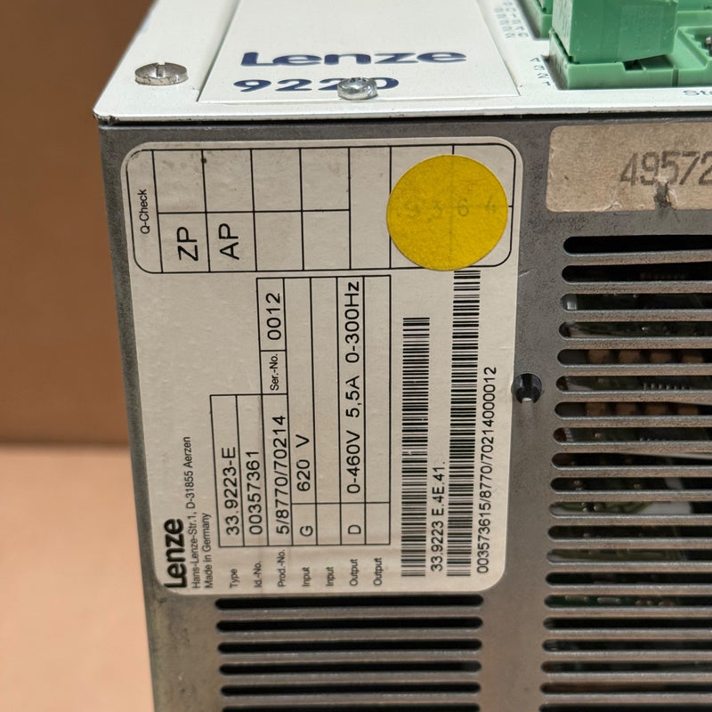Lenze – 33.9223-E – 9220 Series Servo Drive Power Module