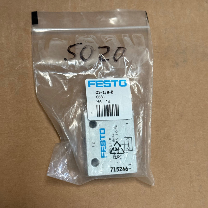 2PCs Festo – 6681 (OS-1/8-B) – OR Gate / Pneumatic Logic Element