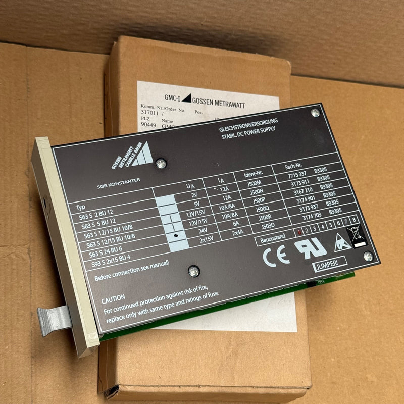 GMC-I Gossen – S63 S24 BU6 (J500R 3361S0040AM) – SGR-Konstanter DC Power Supply