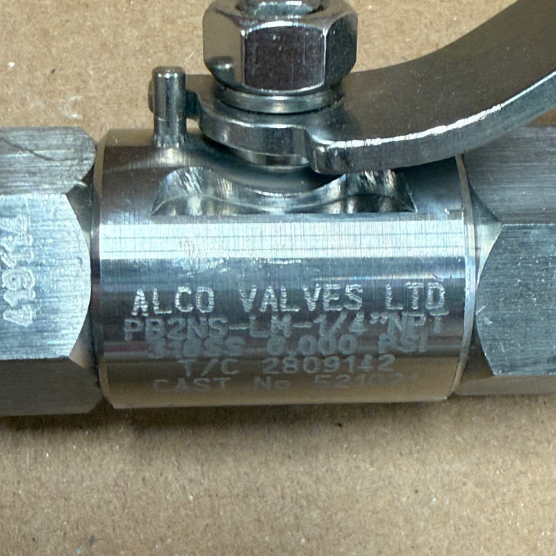 Alco Valves – PB2NS-LM – High Pressure 3-Piece Ball Valve PB2NS-LM-1/4" NPT