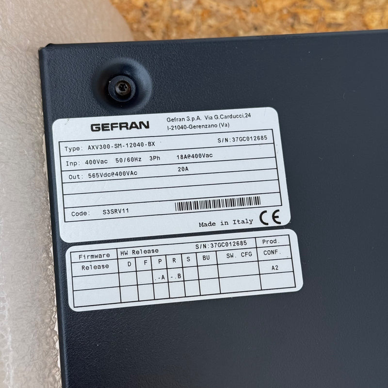Gefran – AXV300-SM-12040-BX – AXV300 Power Supply Module / Axis Supply Unit