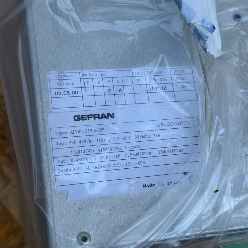 Gefran – ADV80-3185-KBX – ADV80 Series Frequency Inverter / Vector Drive