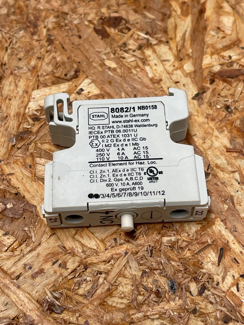 R. STAHL - 8082/1-1-00 - Contact Element, 1 NC, Screw Terminal, Ex d e IIC