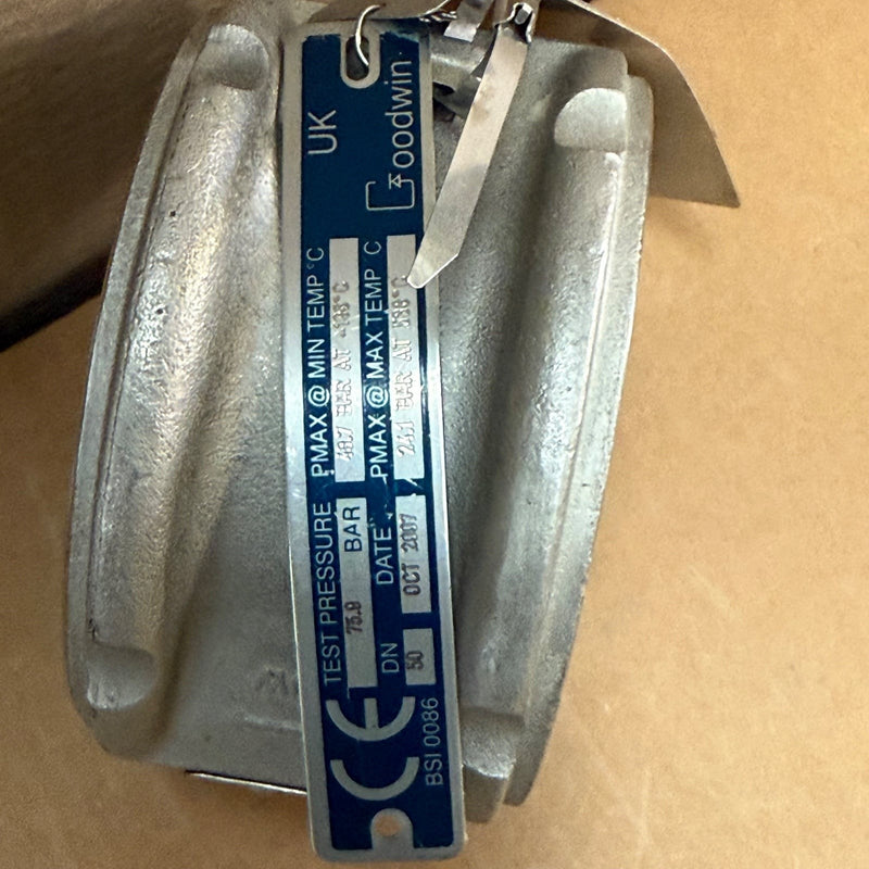 Goodwin – 2" 300RF SSPPR/YS (API 594) – Dual Plate Wafer Check Valve 2-inch