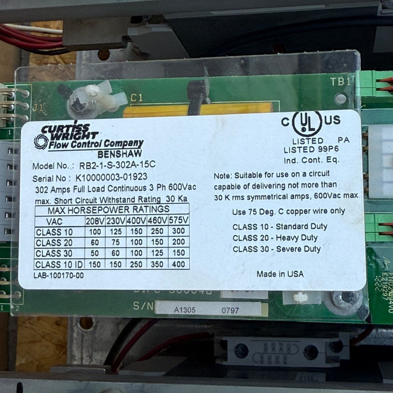 Benshaw – RB2-1-S-302A-15C – RediStart RB2 Open Chassis Solid State Soft Starter