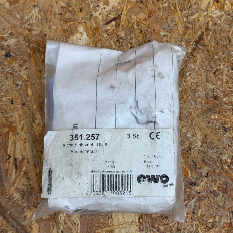3PCs Ewo – 351.257 (Model 351) – Safety Valve / Pressure Relief Valve