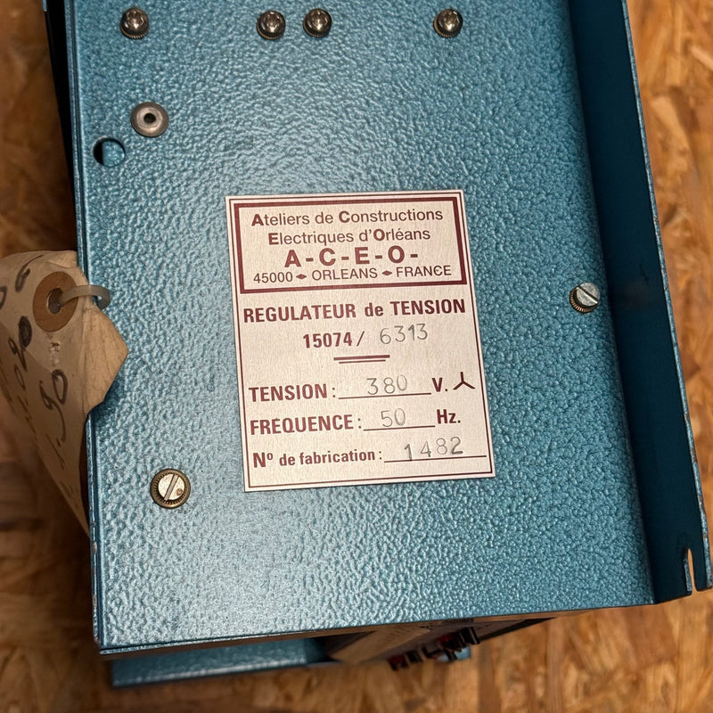 A.C.E.O. – 15074/6313 – Voltage Regulator / Regulateur de Tension (380V, 50Hz)