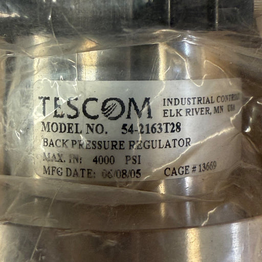 TESCOM – 54-2163T28 – High-Pressure Hydraulic Back Pressure Regulator Valve