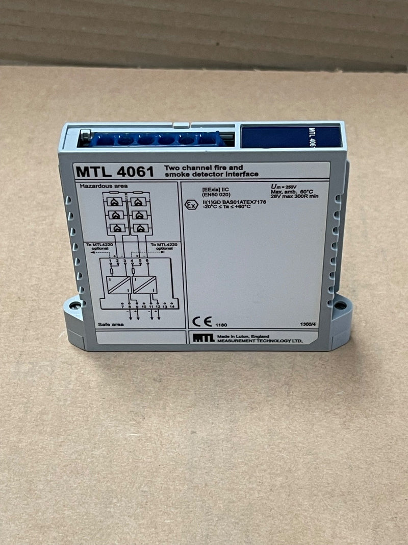 MTL – MTL4061 – Dual Channel Fire & Smoke Detector Interface (Hazardous Area)