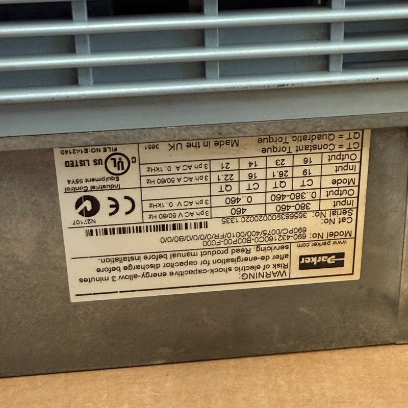 Parker SSD – 690-432160C0-B00P00-F000 – 690 Series AC Frequency Inverter