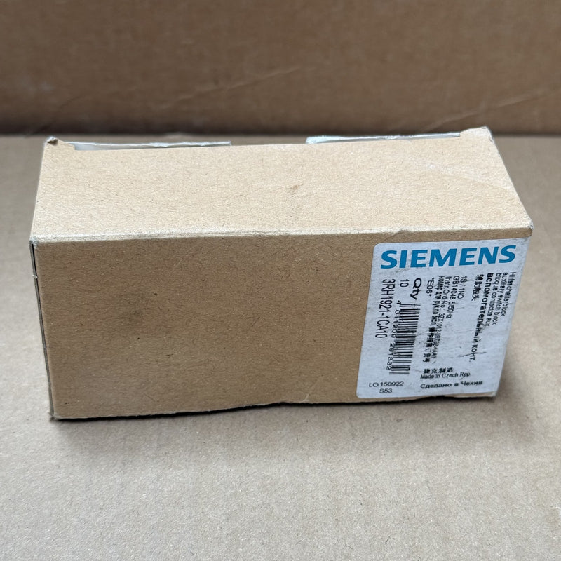 10 PCs Siemens – 3RH1921-1CA10 – Auxiliary Contact