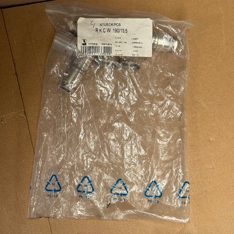 3PCs Lumberg – RKCW 190/13,5 – M23 19-Pin Right-Angle Female Circular Connector