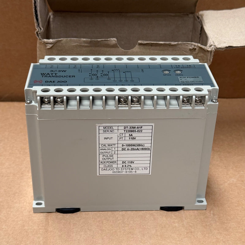 Dae Joo – DT‑33W‑A1F – 3Ø Watt Transducer / Power Sensor (4‑20 mA Output)