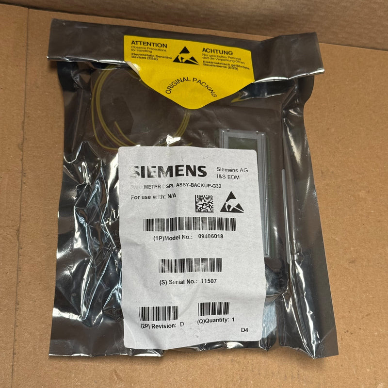 Siemens – 09406018 – Parameter Display Assembly Backup G32, Rev. D