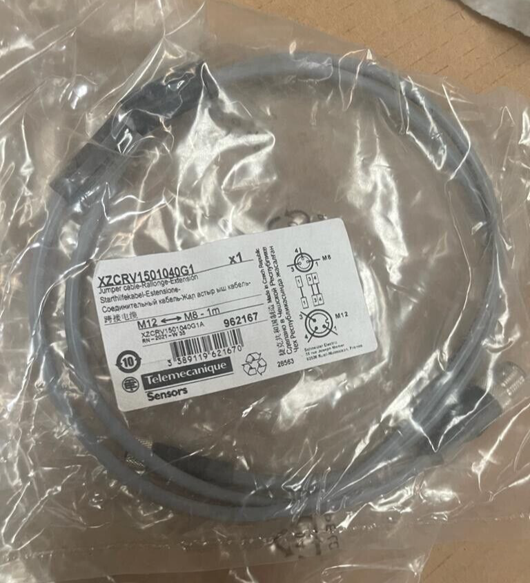 Telemecanique XZCRV1501040G1 Jumper cable XZ, male straight M12 3 pin 1m