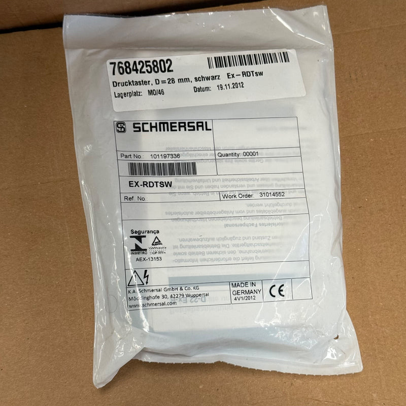 Schmersal – 101197336 (EX-RDTSW) – ATEX Explosion-Proof Black Push Button