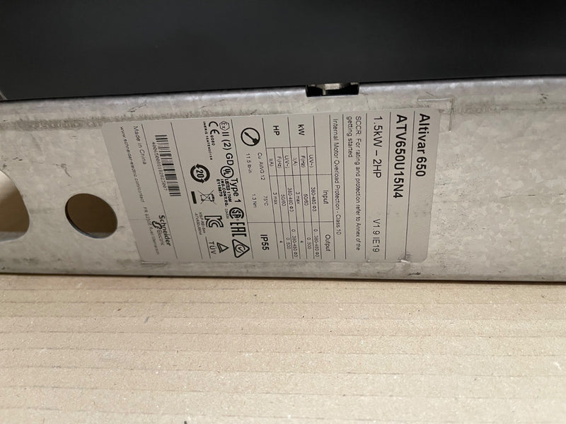 Schneider Electric – ATV650U15N4 – Altivar Process VFD 1.5 kW 380‑480 V
