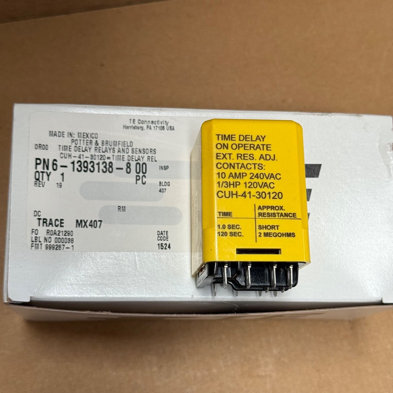 TE Connectivity – 6-1393138-800 / CUH-41-30120 – Series CU Time Delay Relay