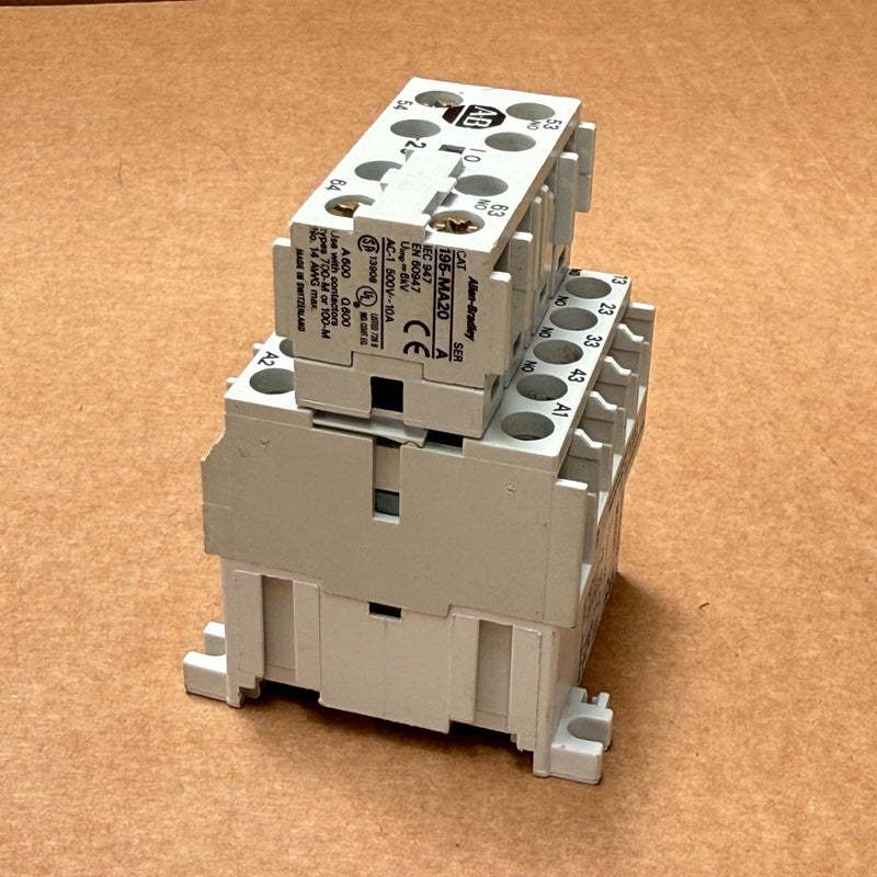 Allen-Bradley – 700-M400 + 195-MA20 – 4P Contactor w/ Overload Relay