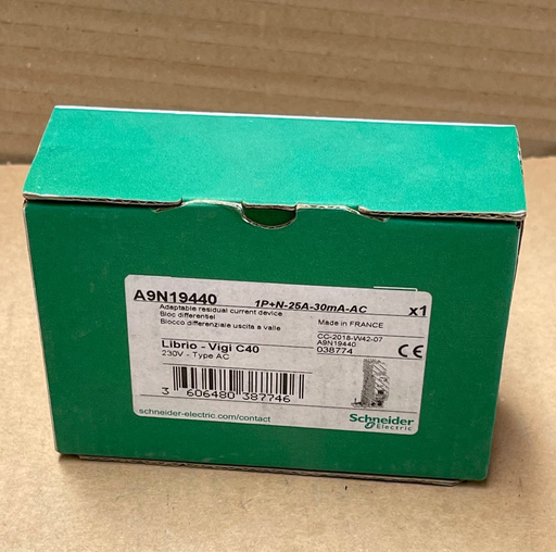 Schneider Electric – A9N19440 – Acti9 Vigi C40 RCD Add‑On Block 1P+N 25/40 A