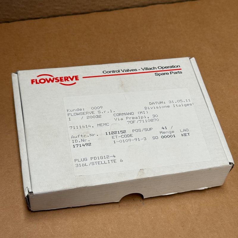 Flowserve – 171492 – Plug PD1G12-4 (316L/Stellite 6)