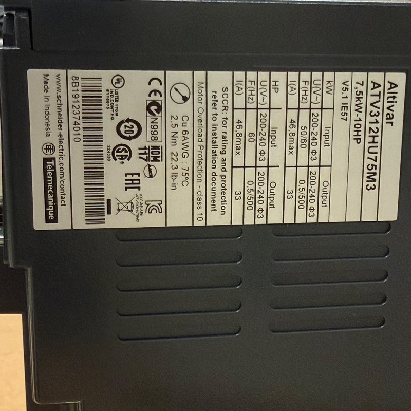 Schneider Electric – ATV312HU75M3 – Altivar 312 Frequency converter 7,5kW/10HP