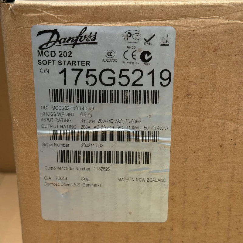 Danfoss – 175G5219 (MCD202-110-T4-CV3) – VLT Starter MCD 202 Series Soft Starter