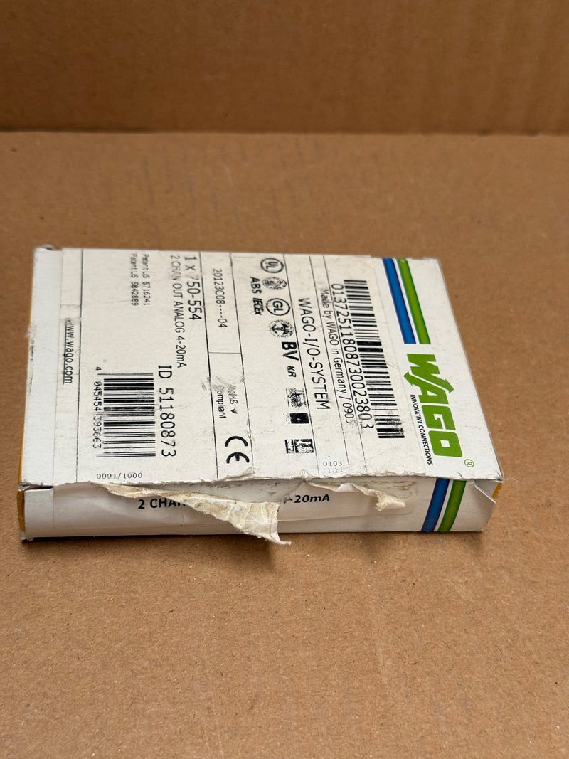 WAGO – 750-554 – 2-Channel Analog Output Module (4–20 mA, 12-Bit)