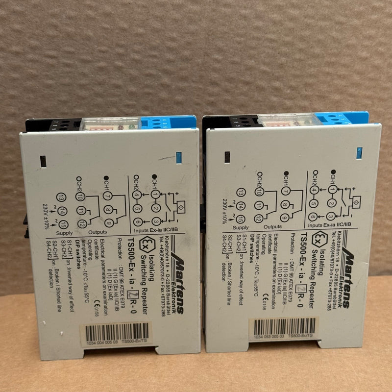 Martens / Senseca – TS500-EX-IA-2R-0 – 2-Channel Isolating Switching Repeater