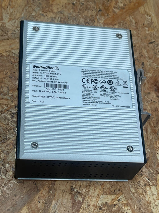 Weidmüller – IE‑SW‑VL08MT‑8TX (1240940000) – Managed 8‑Port Industrial Ethernet
