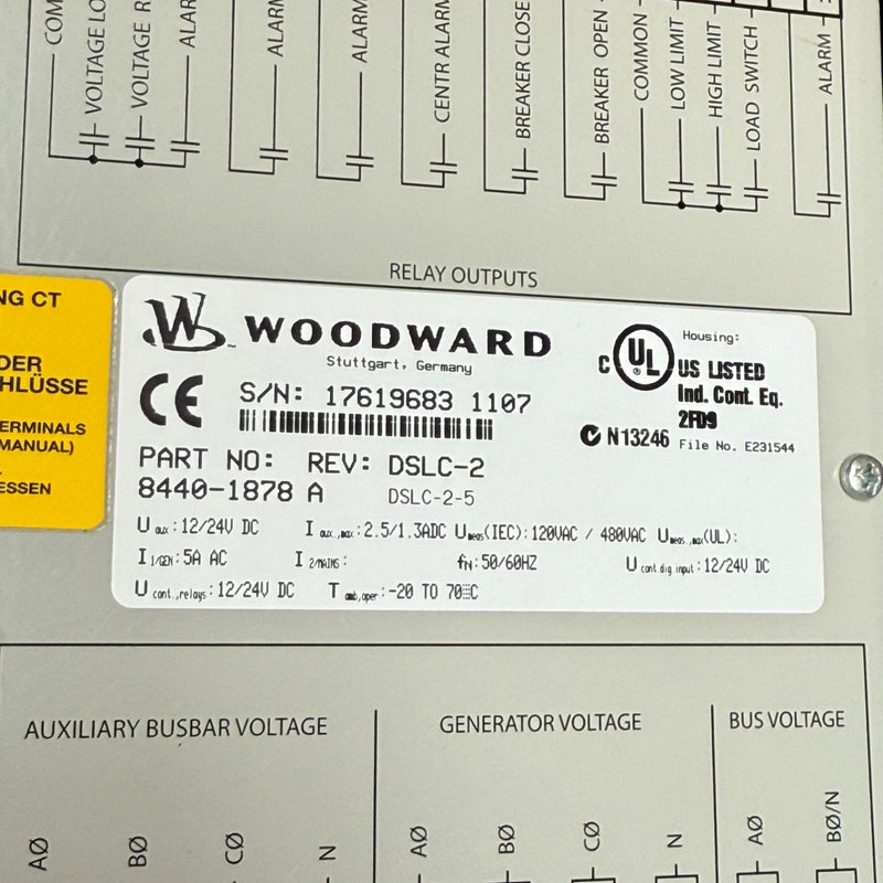 Woodward – 8440-1878 Rev A – DSLC-2 Digital Synchronizer & Load Control Module