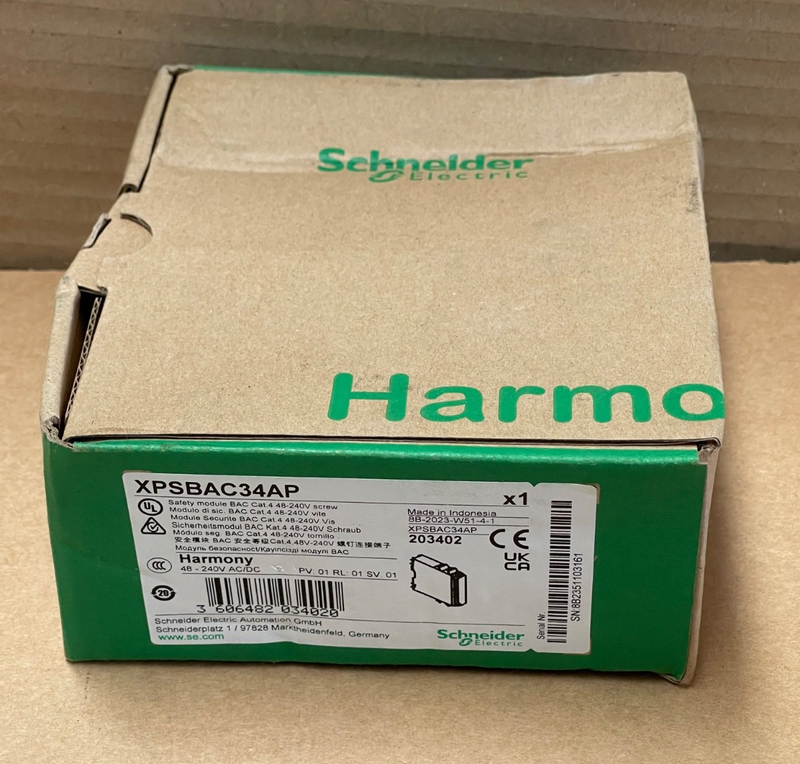 Schneider Electric – XPSBAC34AP – Harmony XPSBAC Safety Relay 48–240 VAC/DC