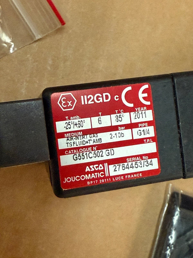ASCO – G551C502GD – Series 551 Pneumatic Solenoid Operated Spool Valve