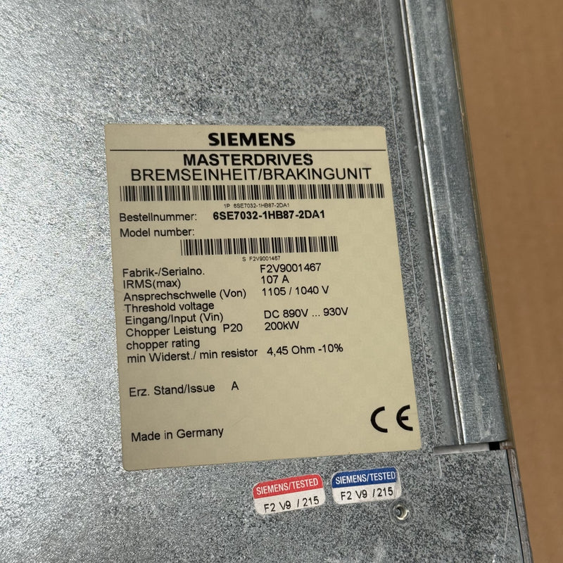 Siemens – 6SE7032-1HB87-2DA1 – Main Drive Brake Unit