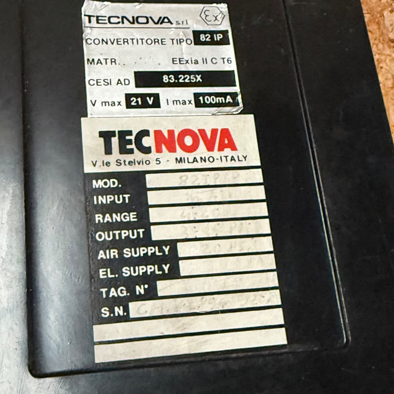 Tecnova – 82 IP – Serie 82 Intrinsically Safe I/P Converter
