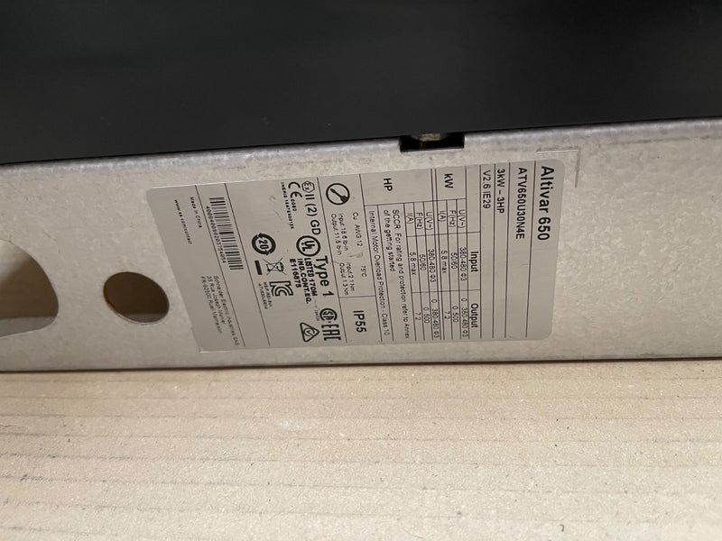 Schneider Electric – ATV650U30N4E – Altivar Process 3.0 kW VFD 380‑480 V IP55