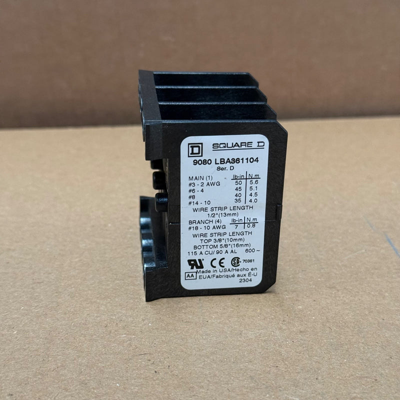 Square D – 9080LBA361104 – 3 Pole Power Distribution Block