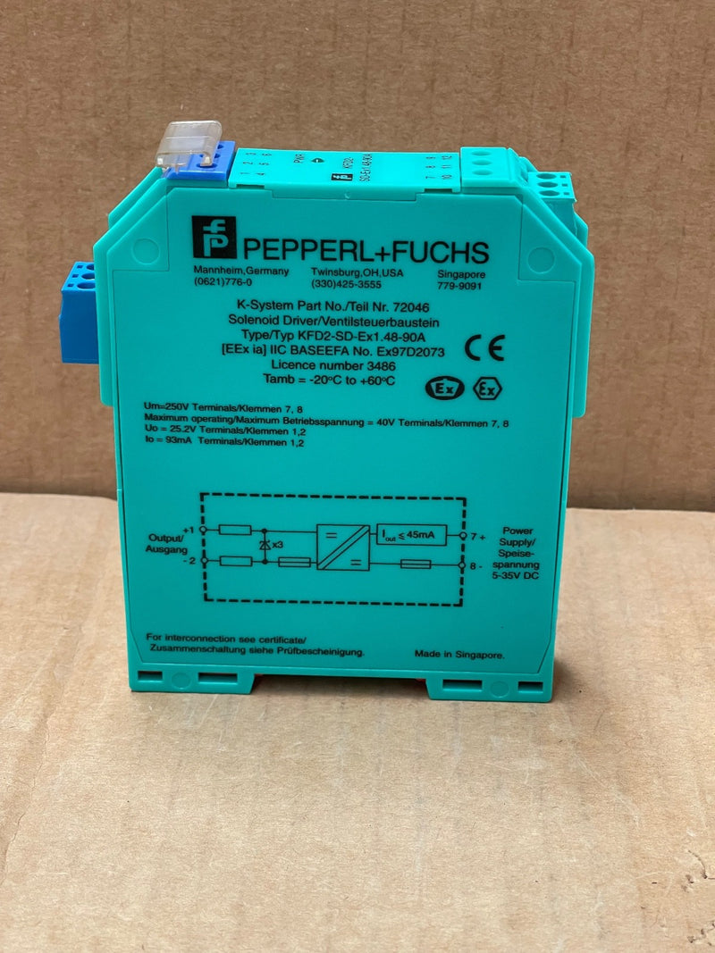 Pepperl+Fuchs – KFD2‑SD‑EX1.48‑90A (72046) – Solenoid Driver
