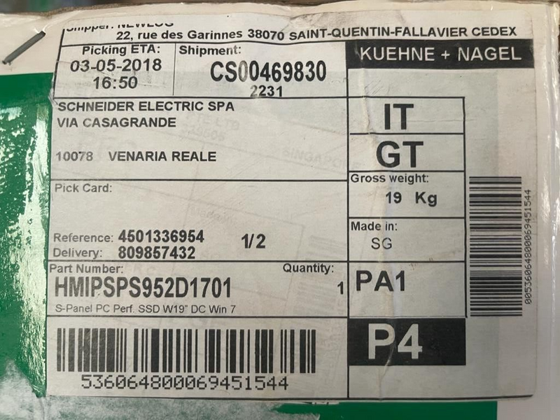 Schneider Electric, HMIPSPS952D1701, S-Panel PC Perf. SSD W19" DC Win 7