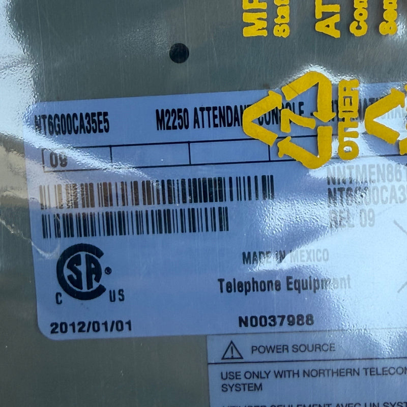 Nortel – NT6G00CA35E5 (M2250) – Attendant Console Telephone Equipment