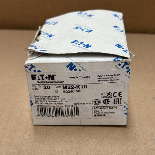 14PCS Eaton – M22-K10 / M22-K10Q – Contact Block 1 NO